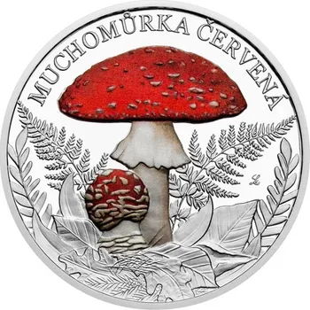 Stříbrná mince Houby - Muchomůrka červená kolor proof