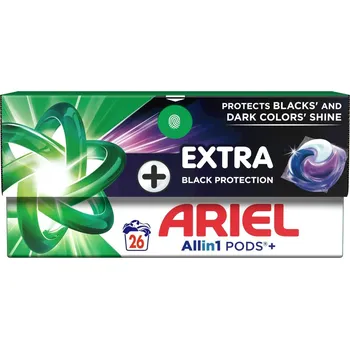 Kapsle na praní Ariel Plus Pods Black Protection 26 ks