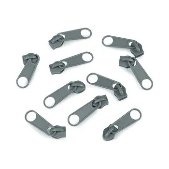 Jezdec ke spirálovým zipům No 5 pro metráž typu POL - 500 ks - 316 šedá neutrální