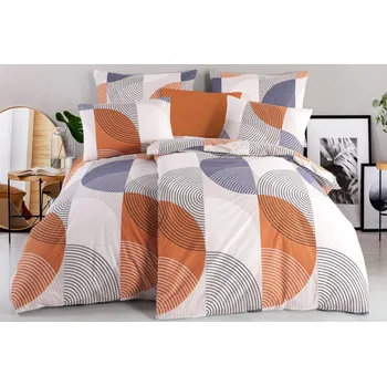 Povlečení Barevné bavlněné povlečení s polokruhy Vera, 140x200 cm + 50x70 cm