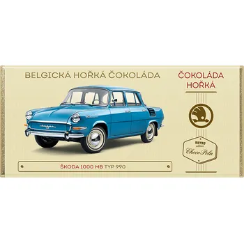 Čokoláda CHOCO POLA - Škoda 1000 MB, typ 990 - hořká čokoláda 100g