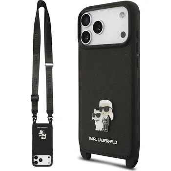 Pouzdro na mobilní telefon Karl Lagerfeld Saffiano Crossbody pro Apple iPhone 17 Pro černé