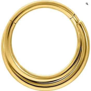 Piercing Wildcat Titanový kroužek Crossed Clicker zlatý :: 1,2 x 8mm