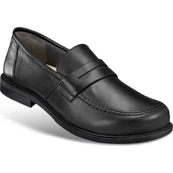 Pánská zdravotní obuv Pánské nazouvací polobotky s nízkým podpatkem, hladká useň, černá: 40