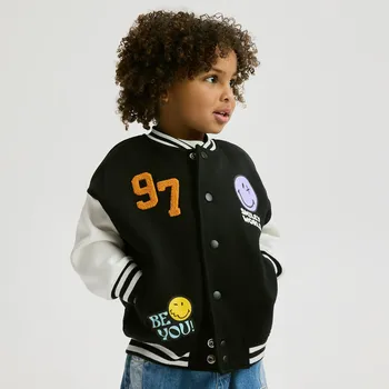 Chlapecká mikina Reserved - Bomber mikina SmileyWorld® - černý - 656HR-99X - 656HR-99X-110