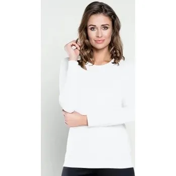 Dámská móda Tričko Italian Fashion Ibiza dlouhý rukáv Bílá 2XL