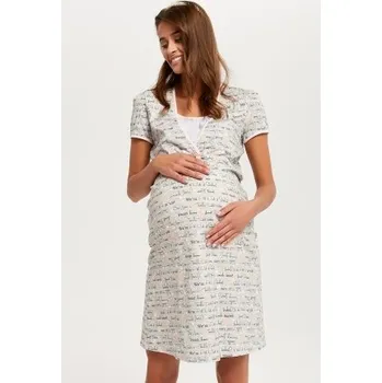 Těhotenské noční prádlo Mateřská noční košilka Italian Fashion Karla - bavlna Světle šedá 3XL