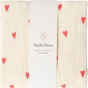 Dětská deka Studio Noos Swaddle zavinovačka Print Large Beige Hearts