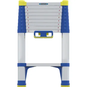 Žebřík WERNER Teleskopický žebřík – 9 až 13 příček Počet příček / délka (m): 10 / 2,9