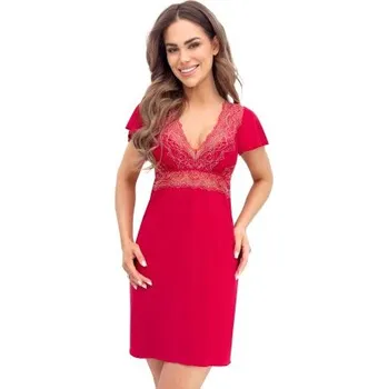 Dámská noční košile Noční košilka Donna Victoria - viskóza Vínově-červená XL(42)