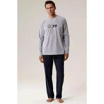 Pánské pyžamo Atlantic NMP-390 - bavlna Šedá M