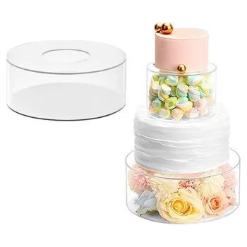 Akrylový plnitelný kulatý stojan na dort - mezipatro 20x10cm - Cakesicq