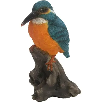 Zahradní úložný box Zahradní figurka z polyresinu Kingfisher, 14x9,8 cm, vícebarevná