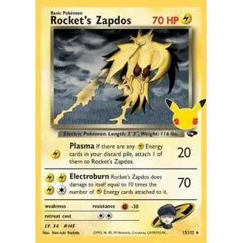 Sběratelská karetní hra Rocket's Zapdos 015/132 - Celebrations