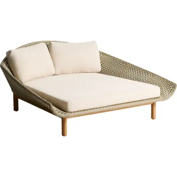 Zahradní lehátko Kave Home Zelené zahradní dvojlehátko z umělého ratanu Olbia