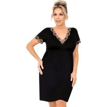 Dámská noční košile Noční košilka Donna Hana - viskóza Černá 4XL(48)