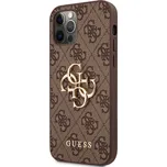 Guess PU 4G Metal Logo Zadní Kryt pro iPhone 12/12 Pro Brown