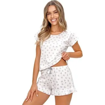 Dámské noční prádlo Dámské pyžamo Donna Love - se srdíčky Světle šedá M(38)