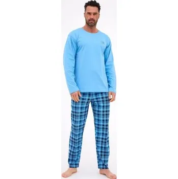 Pánské pyžamo Pánské pyžamo Cornette Ready - bavlna Světle modrá XL