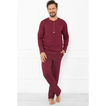 Pánská móda Pánské pyžamo Italian Fashion Gordo - bavlna Bordó S