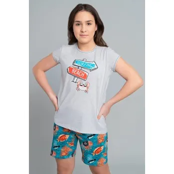 Dívčí pyžamo Italian Fashion Oceania - krátké Světle šedá 6 let