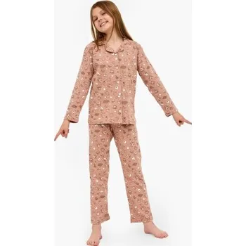 Dívčí pyžamo Cornette Smile 4 Mocca 122-128
