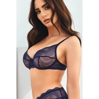 Podprsenka Nevyztužená podprsenka Obsessive MP Blue Tmavě modrá XS/S