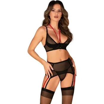 Dámská erotická souprava Sexy komplet Obsessive Glandez set 1 Černá M/L
