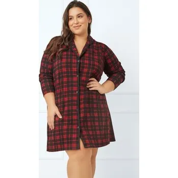 Dámská noční košile Noční košile Italian Fashion Nicola - soft bavlna Červeno-černá S