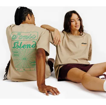 Pánské tričko DECATHLON Unisex tričko Elementals s potiskem L BÉŽOVÁ