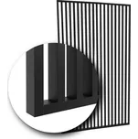 Lamelová dělící příčka na míru Černá MAT - Šířka 107 cm (zabaleno do 3 balíků)