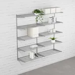 Walteco Nástěnná regálová sestava DOUBLE, 1500x1630 mm, stříbrná Hloubka: 330 mm