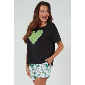 Dámské oblečení Dámské pyžamo Italian Fashion Picos - bavlna Černo-bílá L