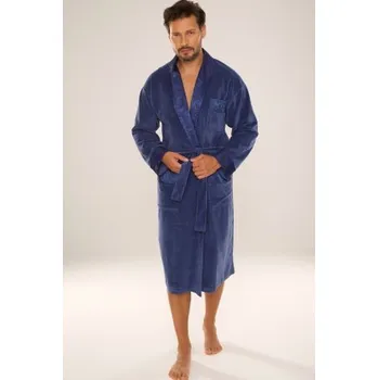 Pánské oblečení Pánský župan De Lafense Noble - velur Modrá 2XL