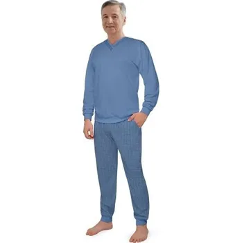 Pánské pyžamo Pánské seniorské pyžamo Martel Rafael - bavlna Světle modrá L