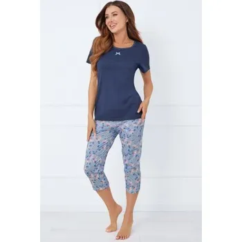 Dámské oblečení Dámské pyžamo Italian Fashion Amara - bavlna Tmavě modrá L