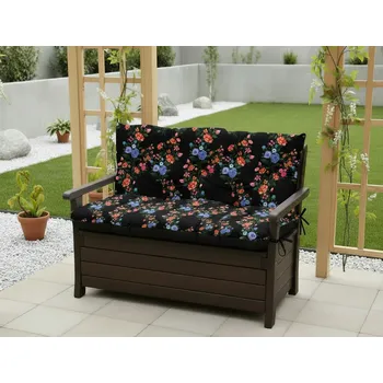 Zahradní nábytek Prošívané sezení MARKUS - vzor 119, vzorovaný polstr na zahradní lavici - sedák s opěrkou, různé rozměry, Mybesthome Rozměr: 120x60x50 cm