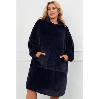 Dámská mikina Hřejivá oversize mikina Italian Fashion Forio - Unisex Tmavě modrá One size