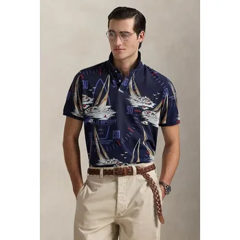 Pánské tričko Bavlněné polo tričko Polo Ralph Lauren 710971785 námořnická modř 59A, vel. M