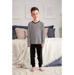 Dětské dlouhé pruhované pyžamo Doctor Nap PDU.5236 Černo-barevná 110-116