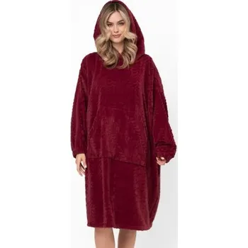 Dámská mikina Hřejivá oversize mikina Italian Fashion Reno - s kapucí Bordó Uni