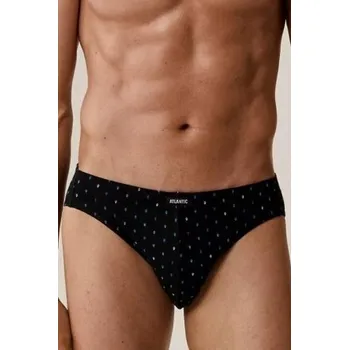 Pánské spodní prádlo 3 PACK slipy Atlantic 3MP-204 - bavlna Černo-modrá M