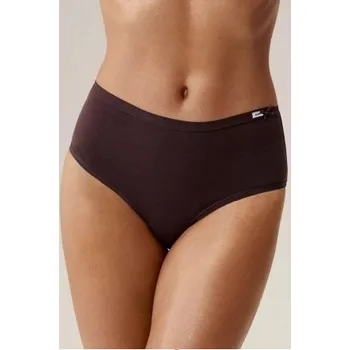 Dámské spodní prádlo 3 PACK kalhotky Atlantic 3CLP-004B - bavlna Hnědo-černá L