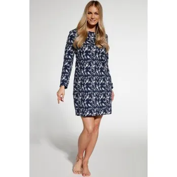 Dámská noční košile Noční košilka Cornette Amanda - bavlna Tmavě modrá 2XL