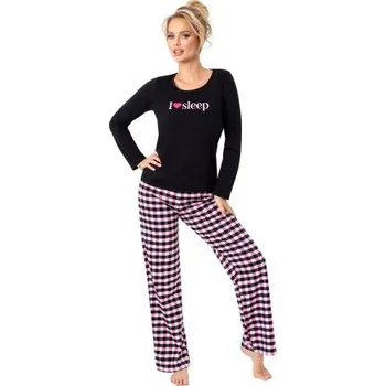 Oblečení a móda Dámské pyžamo Donna Sleep - bavlna Černá 2XL(44)