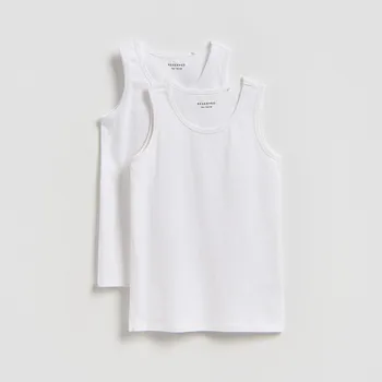 Chlapecké spodní prádlo Reserved - Bavlněný nátělník 2&nbsp;pack - bílá - 395IW-00X - 395IW-00X-U12