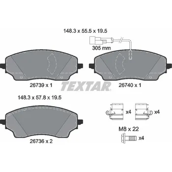 Brzdová destička Sada brzdových destiček, kotoučová brzda TEXTAR 2673901