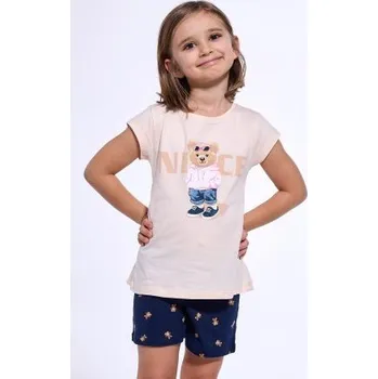 Dívčí pyžamo Dívčí pyžamo Cornette Nice - bavlna Světle růžová-modrá 146-152