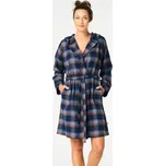 Dámský župan Key 431 B25 - flanelová bavlna Tmavě modrá M