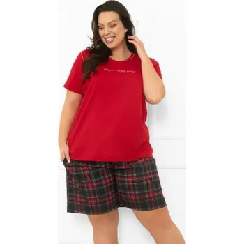 Dámské oblečení Dámské krátké pyžamo Italian Fashion Rozana - bavlna Červená XL